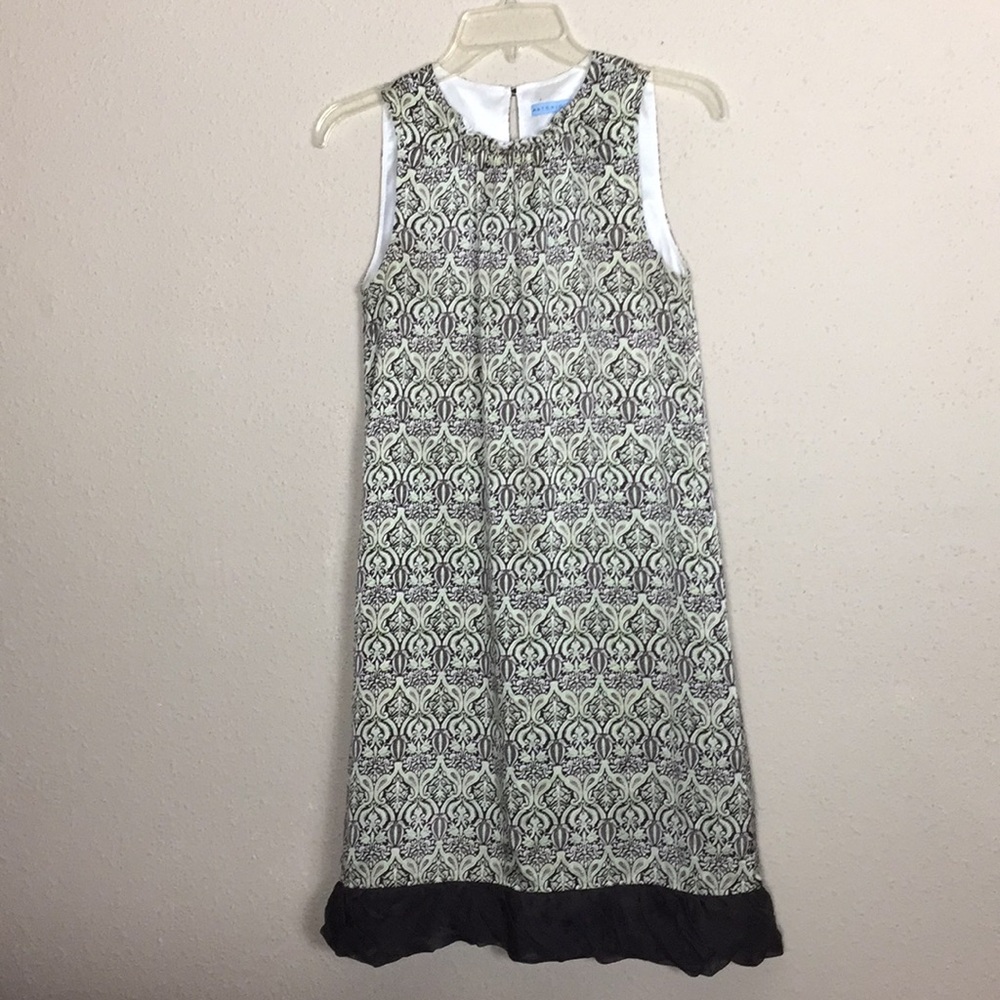 Antonio Melani Silk Print Sheath Dress Shirred Hem